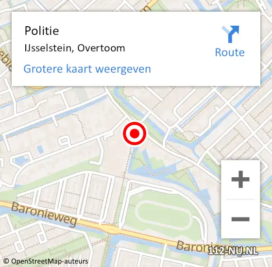 Locatie op kaart van de 112 melding: Politie IJsselstein, Overtoom op 26 juni 2021 16:51