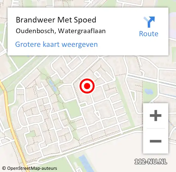 Locatie op kaart van de 112 melding: Brandweer Met Spoed Naar Oudenbosch, Watergraaflaan op 26 juni 2021 16:55