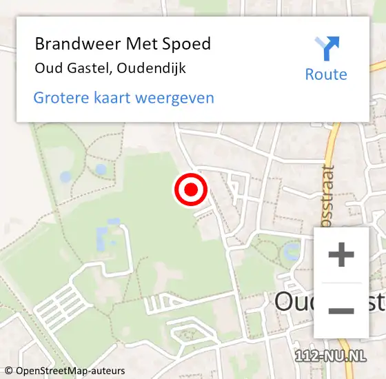 Locatie op kaart van de 112 melding: Brandweer Met Spoed Naar Oud Gastel, Oudendijk op 26 juni 2021 17:27