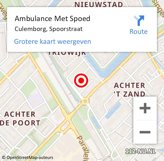 Locatie op kaart van de 112 melding: Ambulance Met Spoed Naar Culemborg, Spoorstraat op 26 juni 2021 17:55