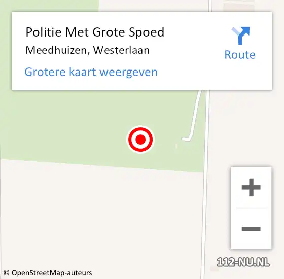 Locatie op kaart van de 112 melding: Politie Met Grote Spoed Naar Meedhuizen, Westerlaan op 26 juni 2021 18:08