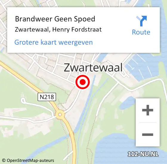 Locatie op kaart van de 112 melding: Brandweer Geen Spoed Naar Zwartewaal, Henry Fordstraat op 26 juni 2021 18:32