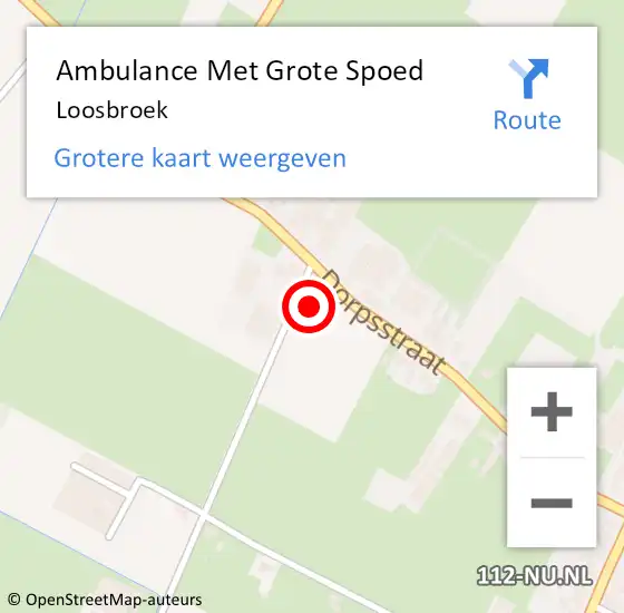 Locatie op kaart van de 112 melding: Ambulance Met Grote Spoed Naar Loosbroek op 26 juni 2021 20:19