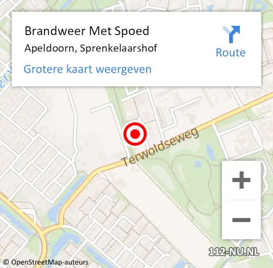 Locatie op kaart van de 112 melding: Brandweer Met Spoed Naar Apeldoorn, Sprenkelaarshof op 26 juni 2021 20:29