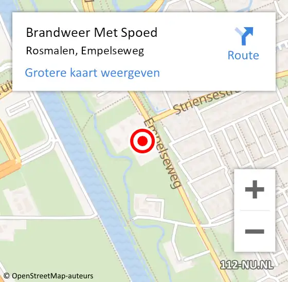 Locatie op kaart van de 112 melding: Brandweer Met Spoed Naar Rosmalen, Empelseweg op 26 juni 2021 20:49