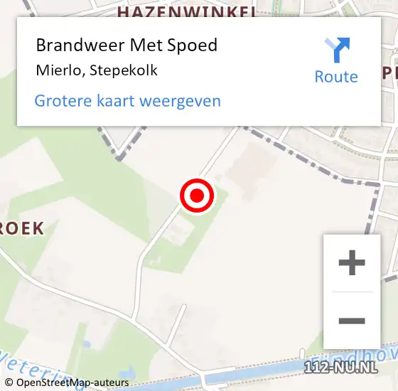 Locatie op kaart van de 112 melding: Brandweer Met Spoed Naar Mierlo, Stepekolk op 26 juni 2021 21:34