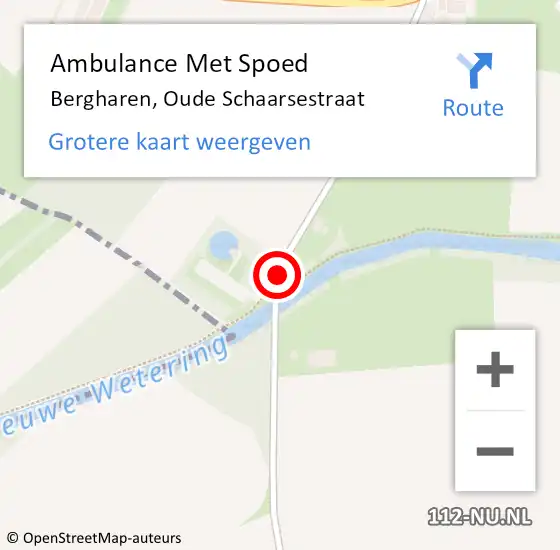 Locatie op kaart van de 112 melding: Ambulance Met Spoed Naar Bergharen, Oude Schaarsestraat op 26 juni 2021 22:04