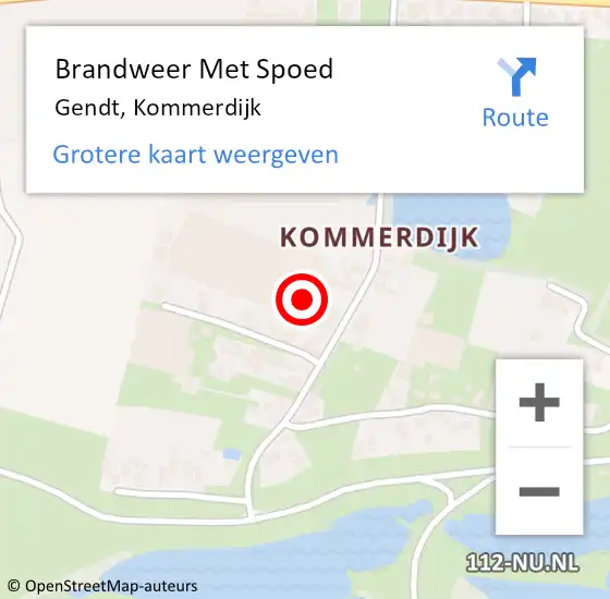 Locatie op kaart van de 112 melding: Brandweer Met Spoed Naar Gendt, Kommerdijk op 26 juni 2021 22:06