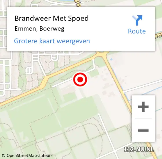 Locatie op kaart van de 112 melding: Brandweer Met Spoed Naar Emmen, Boerweg op 26 juni 2021 22:21