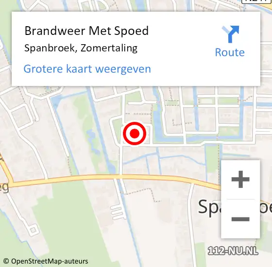 Locatie op kaart van de 112 melding: Brandweer Met Spoed Naar Spanbroek, Zomertaling op 26 juni 2021 22:24
