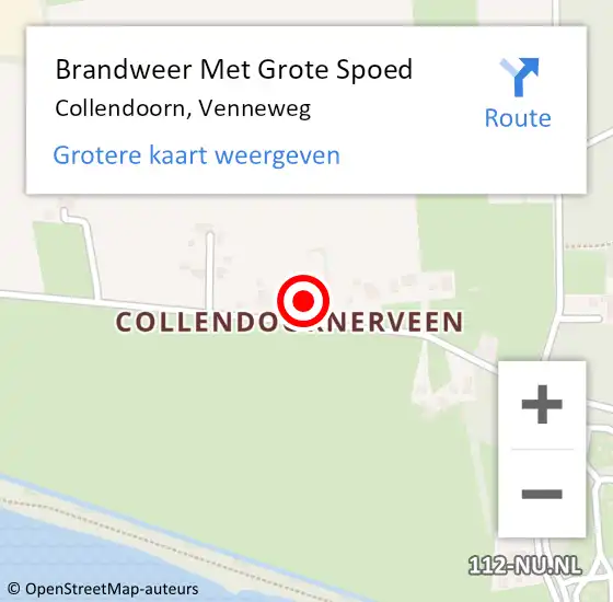 Locatie op kaart van de 112 melding: Brandweer Met Grote Spoed Naar Collendoorn, Venneweg op 14 juni 2014 13:17