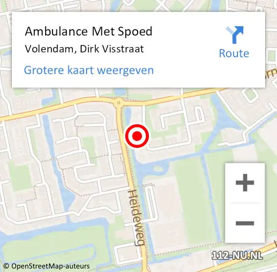 Locatie op kaart van de 112 melding: Ambulance Met Spoed Naar Volendam, Dirk Visstraat op 26 juni 2021 23:04