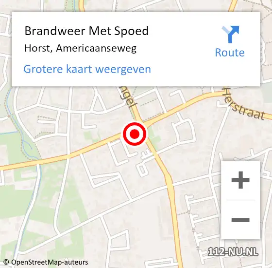 Locatie op kaart van de 112 melding: Brandweer Met Spoed Naar Horst, Americaanseweg op 26 juni 2021 23:23