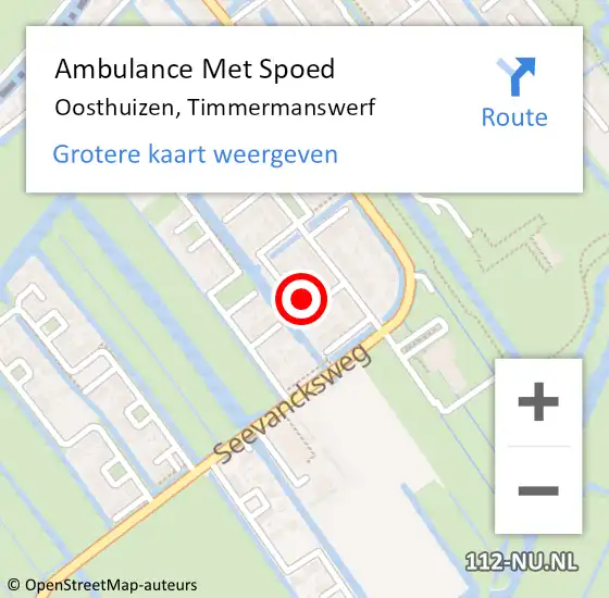 Locatie op kaart van de 112 melding: Ambulance Met Spoed Naar Oosthuizen, Timmermanswerf op 26 juni 2021 23:30