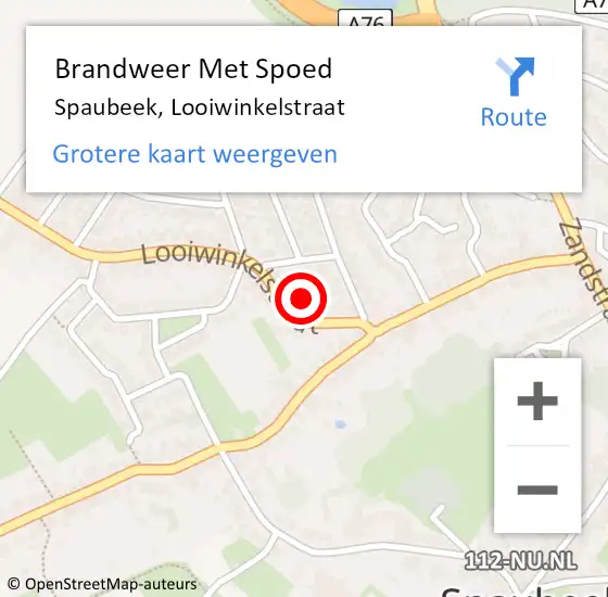 Locatie op kaart van de 112 melding: Brandweer Met Spoed Naar Spaubeek, Looiwinkelstraat op 26 juni 2021 23:31