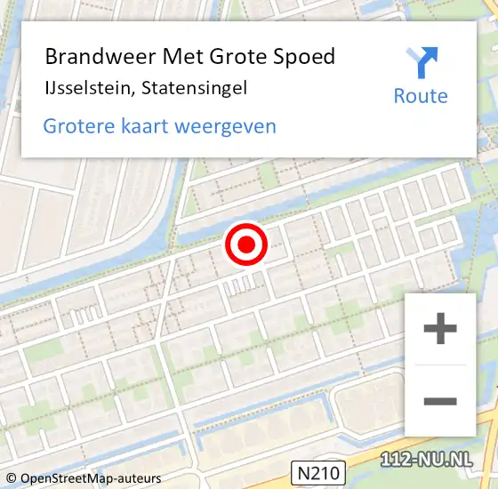 Locatie op kaart van de 112 melding: Brandweer Met Grote Spoed Naar IJsselstein, Statensingel op 26 juni 2021 23:32