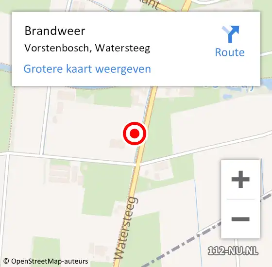 Locatie op kaart van de 112 melding: Brandweer Vorstenbosch, Watersteeg op 14 juni 2014 13:23