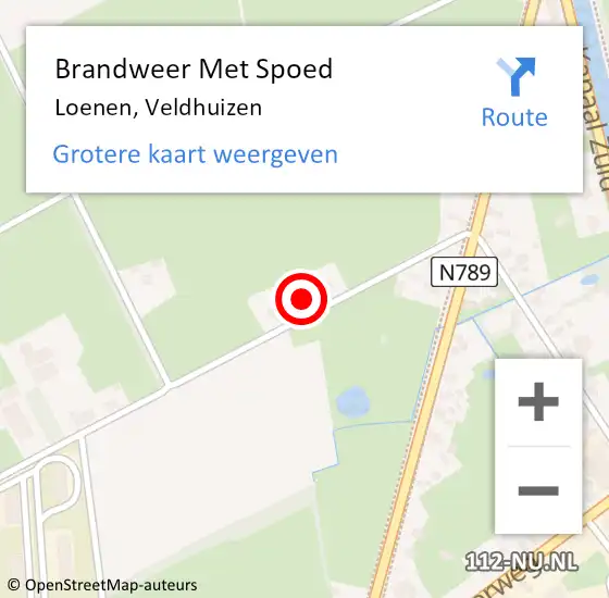 Locatie op kaart van de 112 melding: Brandweer Met Spoed Naar Loenen, Veldhuizen op 26 juni 2021 23:51