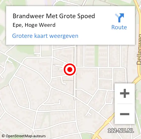 Locatie op kaart van de 112 melding: Brandweer Met Grote Spoed Naar Epe, Hoge Weerd op 27 juni 2021 00:20