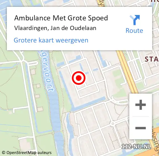 Locatie op kaart van de 112 melding: Ambulance Met Grote Spoed Naar Vlaardingen, Jan de Oudelaan op 27 juni 2021 00:28