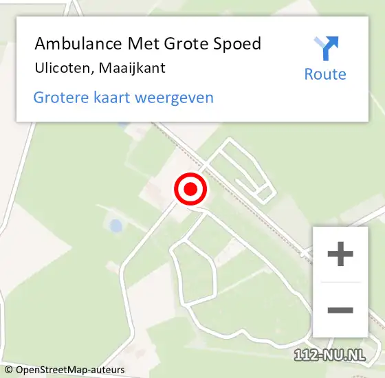 Locatie op kaart van de 112 melding: Ambulance Met Grote Spoed Naar Ulicoten, Maaijkant op 14 juni 2014 13:32