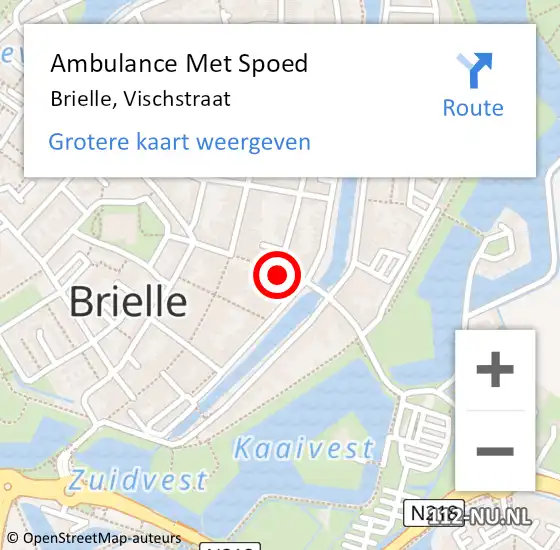 Locatie op kaart van de 112 melding: Ambulance Met Spoed Naar Brielle, Vischstraat op 27 juni 2021 01:50