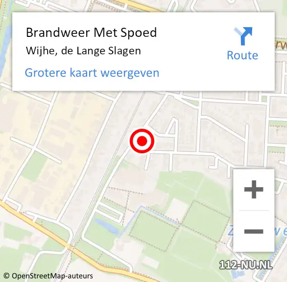 Locatie op kaart van de 112 melding: Brandweer Met Spoed Naar Wijhe, de Lange Slagen op 27 juni 2021 02:57