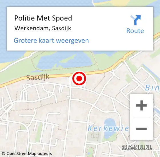 Locatie op kaart van de 112 melding: Politie Met Spoed Naar Werkendam, Sasdijk op 27 juni 2021 03:26