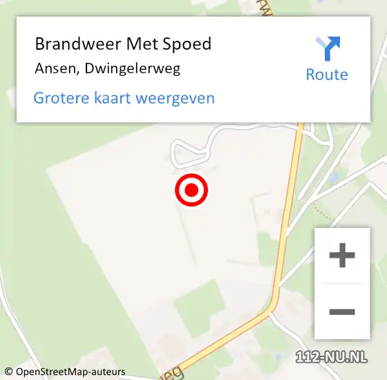 Locatie op kaart van de 112 melding: Brandweer Met Spoed Naar Ansen, Dwingelerweg op 27 juni 2021 03:27