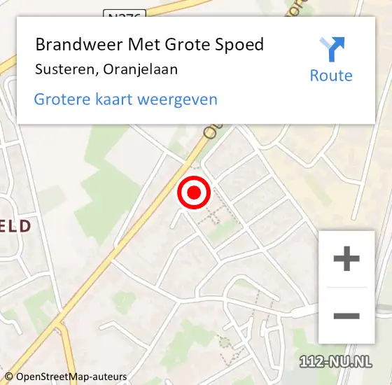 Locatie op kaart van de 112 melding: Brandweer Met Grote Spoed Naar Susteren, Oranjelaan op 27 juni 2021 03:57