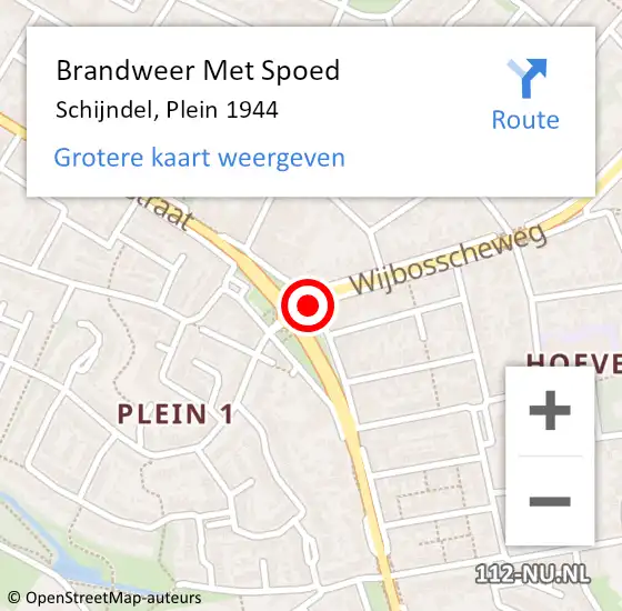 Locatie op kaart van de 112 melding: Brandweer Met Spoed Naar Schijndel, Plein 1944 op 27 juni 2021 04:28