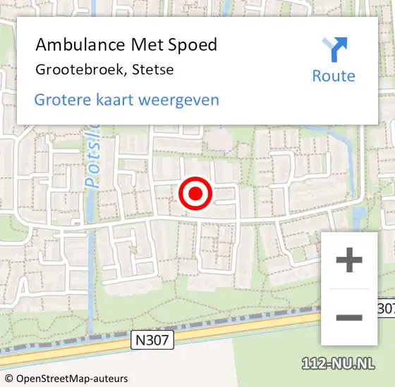 Locatie op kaart van de 112 melding: Ambulance Met Spoed Naar Grootebroek, Stetse op 27 juni 2021 04:45