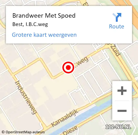 Locatie op kaart van de 112 melding: Brandweer Met Spoed Naar Best, I.B.C.weg op 27 juni 2021 07:25