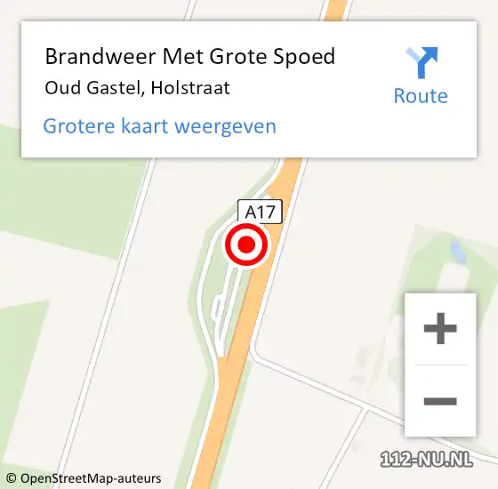 Locatie op kaart van de 112 melding: Brandweer Met Grote Spoed Naar Oud Gastel, Holstraat op 27 juni 2021 08:18