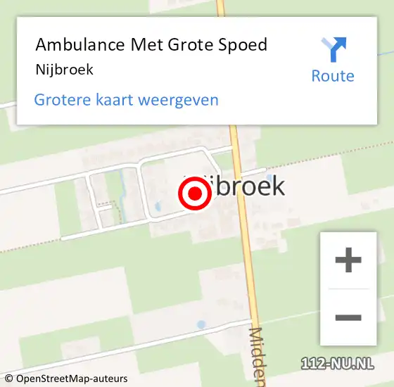 Locatie op kaart van de 112 melding: Ambulance Met Grote Spoed Naar Nijbroek op 27 juni 2021 08:33