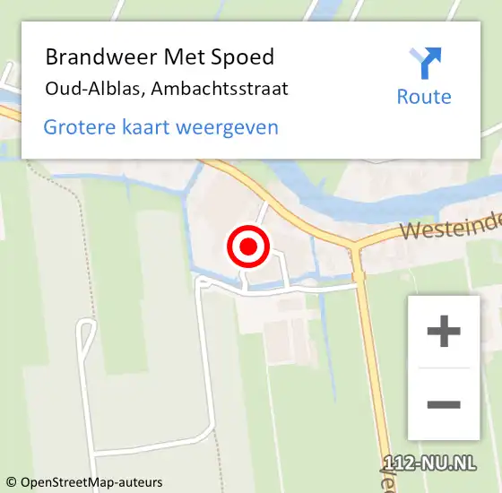 Locatie op kaart van de 112 melding: Brandweer Met Spoed Naar Oud-Alblas, Ambachtsstraat op 27 juni 2021 08:57
