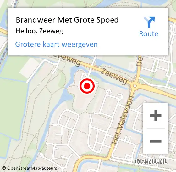 Locatie op kaart van de 112 melding: Brandweer Met Grote Spoed Naar Heiloo, Zeeweg op 27 juni 2021 09:59