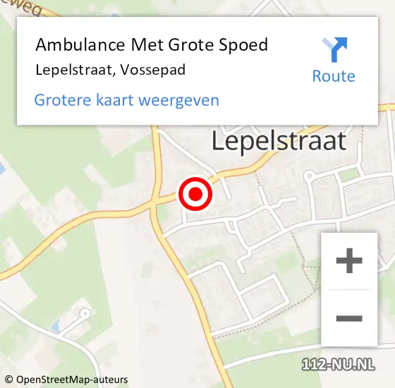 Locatie op kaart van de 112 melding: Ambulance Met Grote Spoed Naar Lepelstraat, Vossepad op 27 juni 2021 10:00