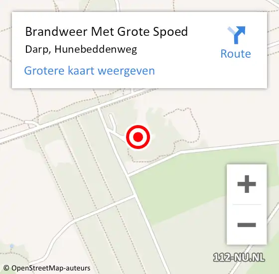 Locatie op kaart van de 112 melding: Brandweer Met Grote Spoed Naar Darp, Hunebeddenweg op 14 juni 2014 13:55