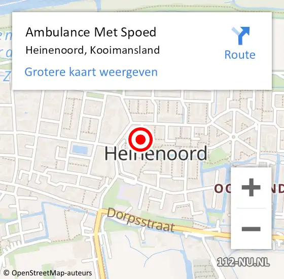 Locatie op kaart van de 112 melding: Ambulance Met Spoed Naar Heinenoord, Kooimansland op 27 juni 2021 10:07