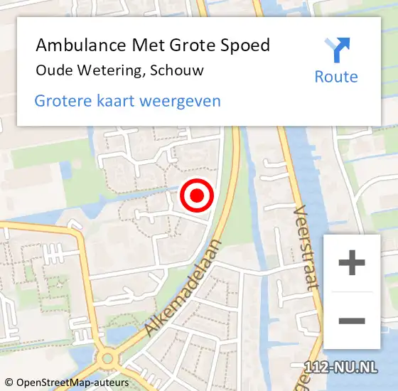 Locatie op kaart van de 112 melding: Ambulance Met Grote Spoed Naar Oude Wetering, Schouw op 27 juni 2021 10:21