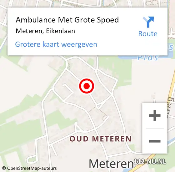 Locatie op kaart van de 112 melding: Ambulance Met Grote Spoed Naar Meteren, Eikenlaan op 27 juni 2021 10:40