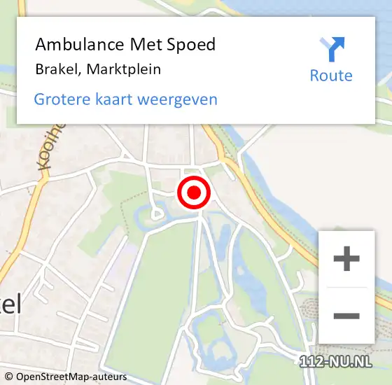 Locatie op kaart van de 112 melding: Ambulance Met Spoed Naar Brakel, Marktplein op 27 juni 2021 11:02