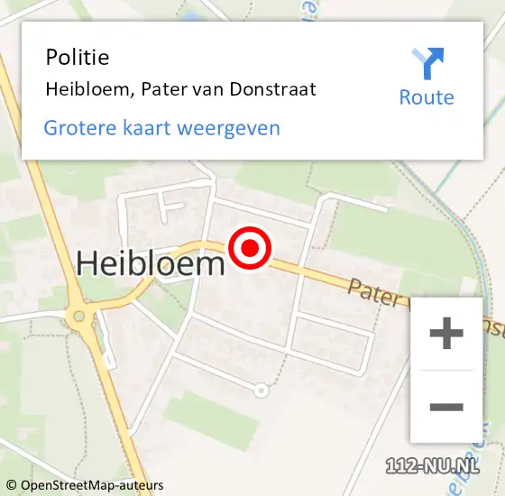 Locatie op kaart van de 112 melding: Politie Heibloem, Pater van Donstraat op 27 juni 2021 11:32