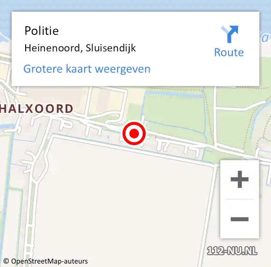 Locatie op kaart van de 112 melding: Politie Heinenoord, Sluisendijk op 27 juni 2021 11:41