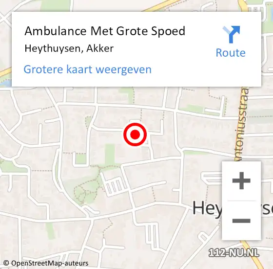 Locatie op kaart van de 112 melding: Ambulance Met Grote Spoed Naar Heythuysen, Akker op 27 juni 2021 11:48
