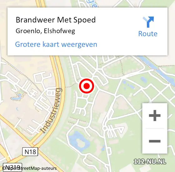 Locatie op kaart van de 112 melding: Brandweer Met Spoed Naar Groenlo, Elshofweg op 27 juni 2021 11:50