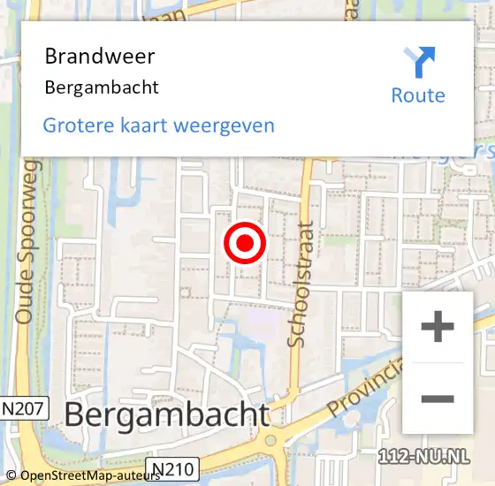 Locatie op kaart van de 112 melding: Brandweer Bergambacht op 27 juni 2021 12:26