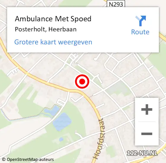 Locatie op kaart van de 112 melding: Ambulance Met Spoed Naar Posterholt, Heerbaan op 27 juni 2021 13:18