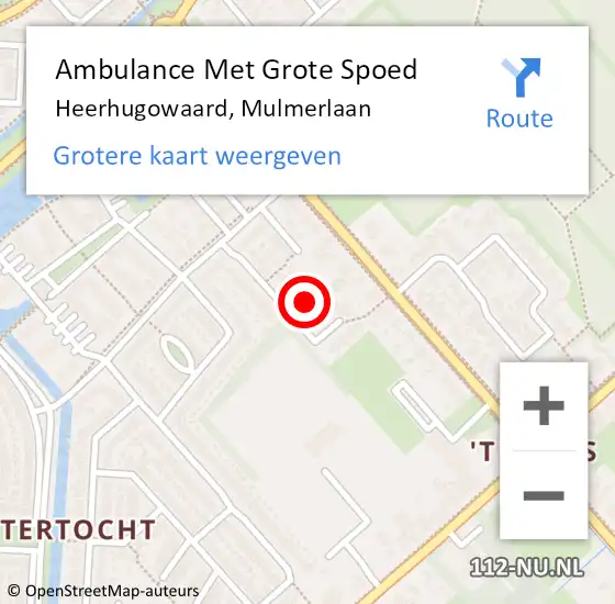 Locatie op kaart van de 112 melding: Ambulance Met Grote Spoed Naar Heerhugowaard, Mulmerlaan op 27 juni 2021 13:36